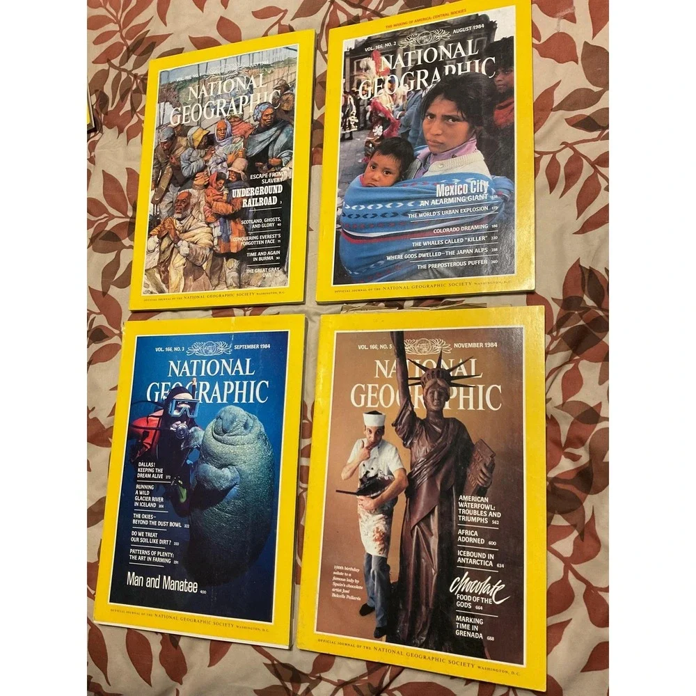 Vintage‎ National Geographic Magazine Lot Jul Aug Sep Nov 1984 Man And Manatee